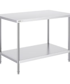 VEVOR NSF Certified Stainless Steel Commercial Work Prep Table with Adjustable Shelves