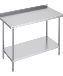 VEVOR Stainless Steel Commercial Kitchen Work Table with Adjustable Shelves