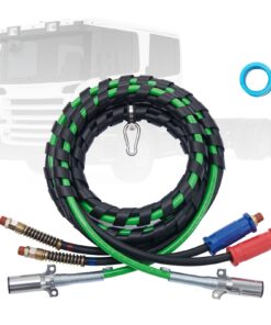 VEVOR 4.57m (15FT) 3-in-1 Semi Truck Air Lines Kit with 7-Way SAE-J560 Plug and ABS Power Line