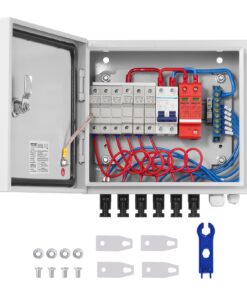 VEVOR 6 String Solar PV Combiner Box with 10A Fuses and 63A Circuit Breaker