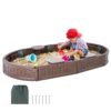 VEVOR Oval Sandbox with Cover and Seats for Kids
