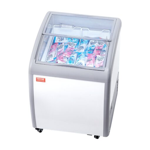 VEVOR 154 L 54 cuft Commercial Ice Cream Display Case with LED Lighting and Adjustable Temperature for Gelato and Dipping Freezer