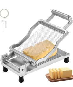 VEVOR Ultra-Thin Cheese and Bread Slicer with 0.5 cm (0.2 inch) Wire - Durable Aluminum Alloy and Stainless Steel