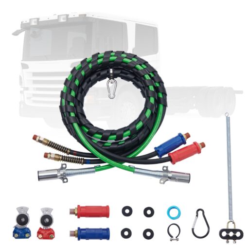 VEVOR 457m 15FT 3 in 1 Semi Truck Air Lines Kit with 2 Glad Hands Handles Compatible with Large Truck Models