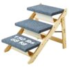 VEVOR 2 in 1 Foldable Wooden Pet Stairs and Ramp with 3 Steps