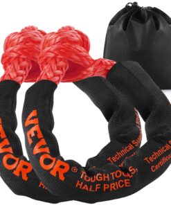 VEVOR Synthetic Soft Shackle Recovery Rope 2PCS 12mm x 56cm 20T Break Strength