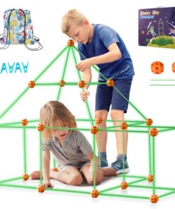 VEVOR 85-Piece Glow In The Dark STEM Fort Building Kit for Kids - Safe
