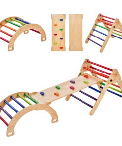 VEVOR Montessori 5-in-1 Pikler Triangle Climbing Set for Toddlers