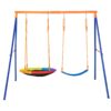 VEVOR A Frame Metal Swing Set with Saucer and Belt Swing Seats