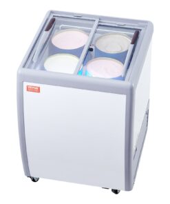 VEVOR 158 L / 5.6 cu.ft Commercial Ice Cream Display Freezer with LED Lighting and Adjustable Temperature