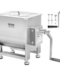 VEVOR 36.3 kg (80 lb) Stainless Steel Manual Meat Mixer with Gearbox for Sausage Making