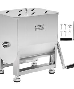 VEVOR 6.8 kg / 15 lb Stainless Steel Manual Meat Mixer with Ergonomic Lever and Large Capacity Barrel