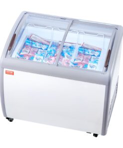 VEVOR 264 L (9.3 cu.ft) Commercial Ice Cream Display Freezer with Adjustable Temperature and LED Lighting