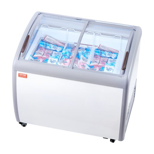 VEVOR 264 L 93 cuft Commercial Ice Cream Display Freezer with Adjustable Temperature and LED Lighting