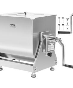 VEVOR 36.3 kg / 80 lb Stainless Steel Manual Tilt Meat Mixer for Sausage Making with Gearbox Design