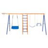VEVOR 6 in 1 Metal Swing Set with Basketball Hoop