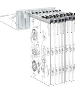 VEVOR Wall Mount Blueprint Storage Rack with 12 Pivot Brackets