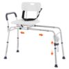 VEVOR Sliding Tub Transfer Bench Shower Chair with Quick Drying Cut Out Seat