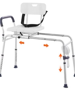 VEVOR Sliding Tub Transfer Bench Shower Chair with Quick-Drying Cut-Out Seat