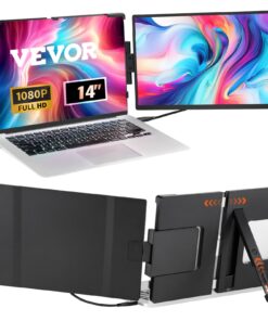 VEVOR 14-inch (35.56 cm) Portable HD 1080P Laptop Screen Extender for 13-17 Inch Laptops - Dual Display