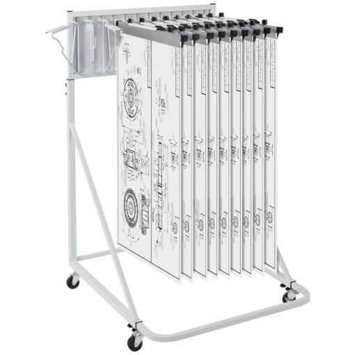 VEVOR Adjustable Mobile Blueprint Storage Rack with 12 Pivot Brackets