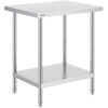 VEVOR Stainless Steel Commercial Worktable with Adjustable Shelves