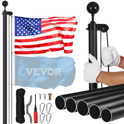 VEVOR 6m 20ft Heavy Duty Aluminum Alloy Flagpole Kit
