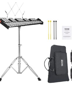 VEVOR Professional 32 Note Glockenspiel Xylophone Bell Kit with Adjustable Stand and Carrying Bag