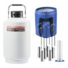 VEVOR 10L Liquid Nitrogen Tank with 6 Canisters   Durable Aluminum Alloy LN2 Dewar