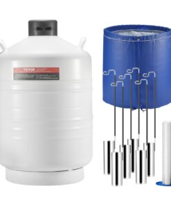 VEVOR 30 L (7.93 Gallon) Liquid Nitrogen Tank with 6 Canisters and Portable Carry Bag