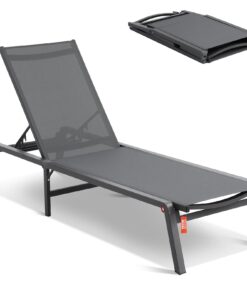 VEVOR 5-Position Adjustable Outdoor Aluminum Chaise Lounge Chair