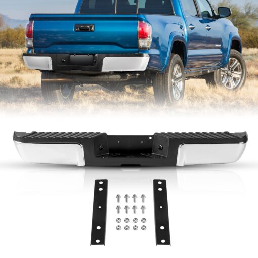 VEVOR Chrome Steel Rear Step Bumper with Anti Slip Step Pad for 2008 2016 Ford F250F350 Super Duty Durable Electroplated Finish