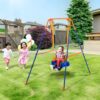 VEVOR 3 in 1 Swing Set for Backyard with Adjustable Seat