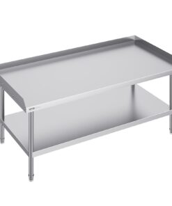 VEVOR 76x152 cm nerūsējošā tērauda darba galds ar regulējamiem plauktiem un sienas paneli