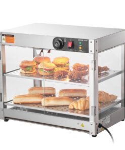 VEVOR 2 līmeņu komerciālais pārtikas produktu sildītājs ar LED apgaismojumu