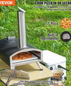 12-Inch (30 cm) Wood Pellet and Charcoal Pizza Oven for Camping