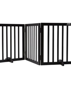 VEVOR Foldable Freestanding Wooden Dog Gate with Anti-Slip Feet