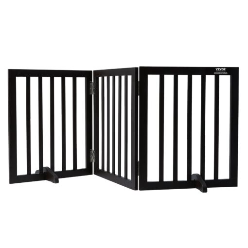 VEVOR Foldable Freestanding Wooden Dog Gate with Anti Slip Feet