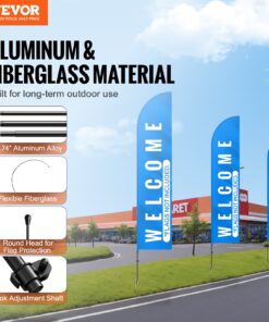 16.3 ft (4.97 m) Swooper Flag Poles with Ground Stakes for Outdoor Advertising