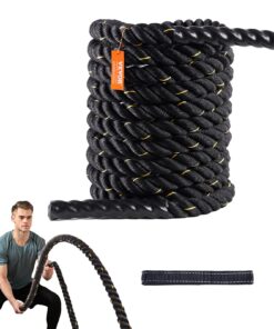 VEVOR 1.5 Inch (3.8 cm) x 30 Ft (9.1 m) Ultra-Durable Polyester Battle Rope for Strength Training and Fitness Workouts