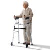 VEVOR 2 in 1 Folding Walker with Adjustable Armrests  5 127 cm Solid Wheels for Seniors