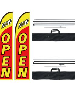 VEVOR 16.3 ft (4.97 m) Open Advertising Flags and Poles for Outdoor Business Promotion