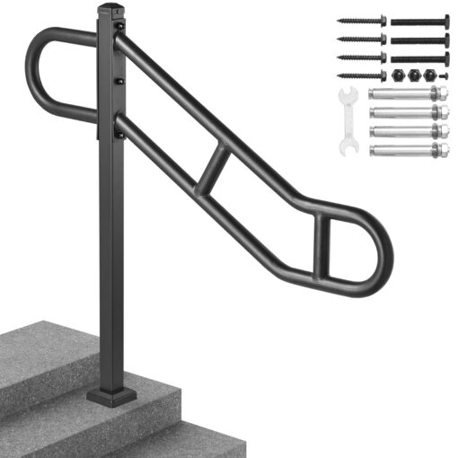 VEVOR Outdoor Wall Mounted Carbon Steel Handrail for 1 3 Steps