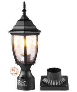 VEVOR Dusk-to-Dawn Outdoor Lamp Post Light Fixture with 40 cm (15.7 inch) Pole or Pier Mount