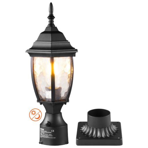 VEVOR Dusk to Dawn Outdoor Lamp Post Light Fixture with 40 cm 157 inch Pole or Pier Mount