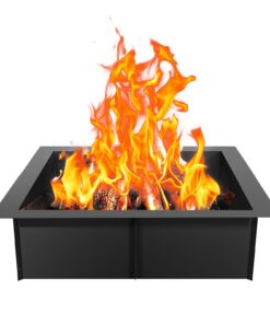 VEVOR 36x36 in (914x914 mm) Square Fire Pit Ring - Durable Steel Liner for DIY Campfire
