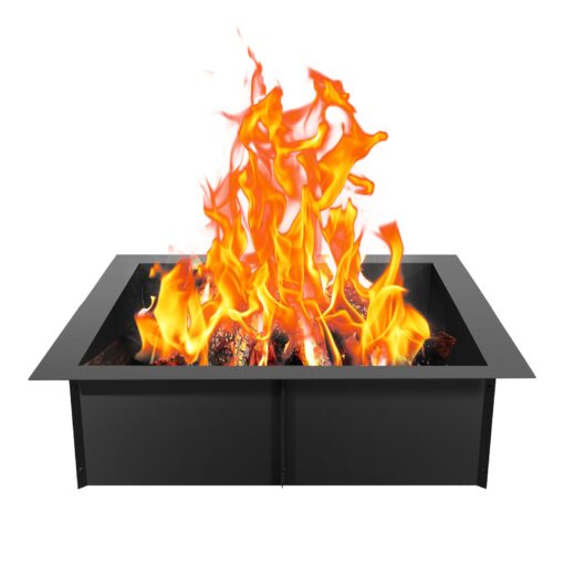 VEVOR 36x36 in 914x914 mm Square Fire Pit Ring Durable Steel Liner for DIY Campfire