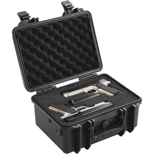 VEVOR Waterproof Lockable Hard Pistol Case for 2 Handguns