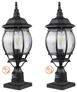 VEVOR Outdoor Lamp Post Light Fixture Set with Dusk-to-Dawn Sensor