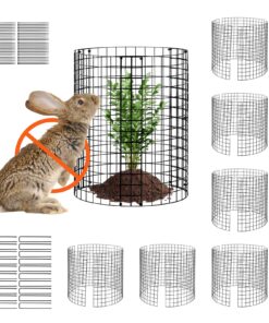 VEVOR 6 Pack Adjustable Metal Plant Protector Cage from Animals - 32 cm (12.6'') Diameter x 36 cm (14'') Height